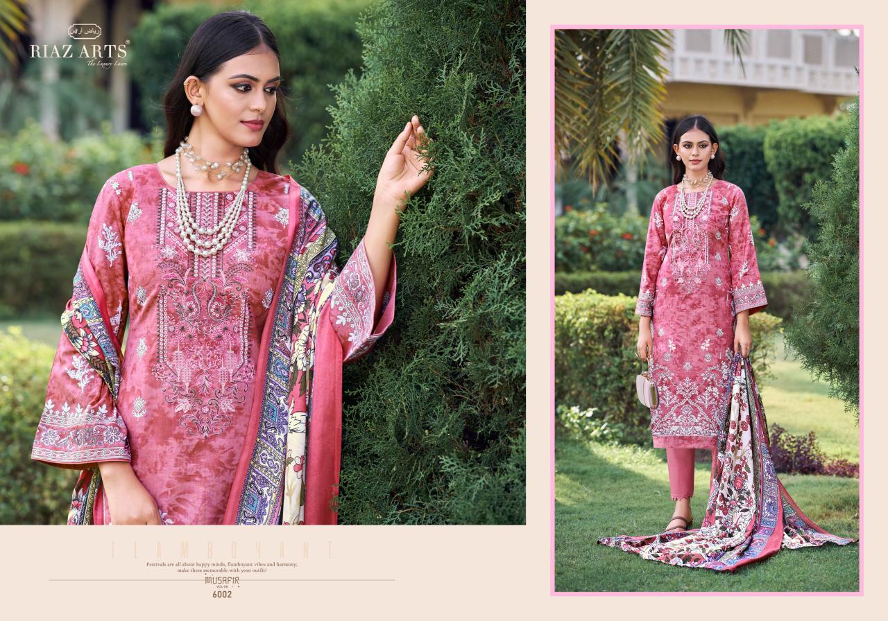 Musafir Vol 6 By Riaz Arts Digital Printed Karachi Cotton Dress Material Wholesale Suppliers In India
